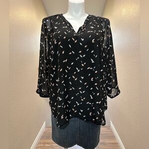 Maurices Woman’s Sheer Print Pullover Blouse 2